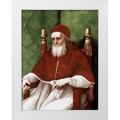 Pope Julius II White Modern Wood Framed Art Print by Raphael