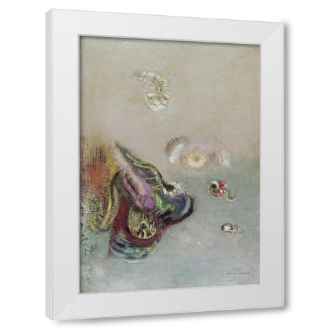 Abstract Scene White Modern Wood Framed Art Print by Redon, Odilion