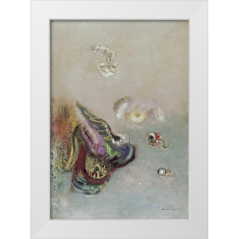 Abstract Scene White Modern Wood Framed Art Print by Redon, Odilion