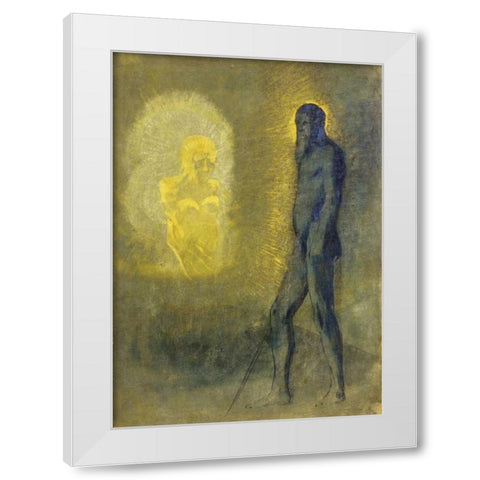 LApparition White Modern Wood Framed Art Print by Redon, Odilion