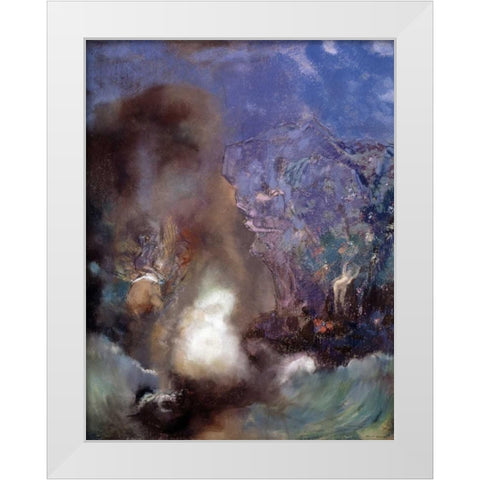 Roger and Angelica White Modern Wood Framed Art Print by Redon, Odilion