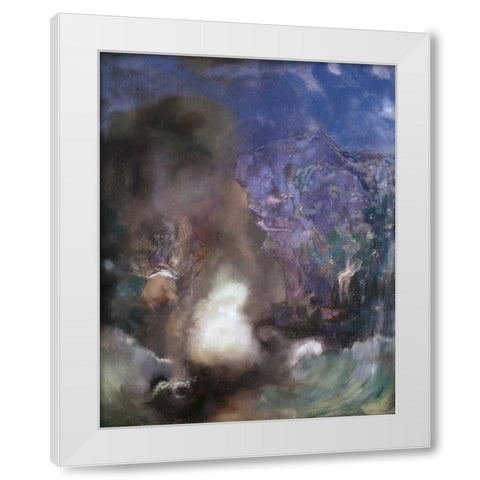 Roger and Angelica White Modern Wood Framed Art Print by Redon, Odilion