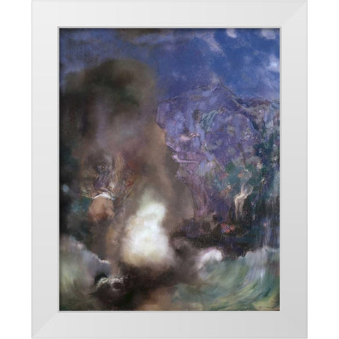 Roger and Angelica White Modern Wood Framed Art Print by Redon, Odilion