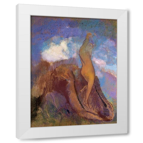 The Birth of Venus White Modern Wood Framed Art Print by Redon, Odilion