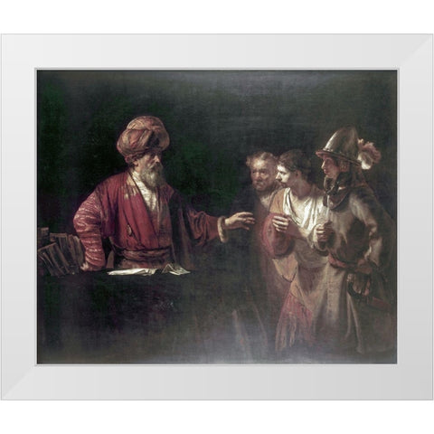 Centurion Cornelius White Modern Wood Framed Art Print by Rembrandt Van Rijn,