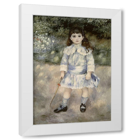 Child With a Whip White Modern Wood Framed Art Print by Renoir, Pierre-Auguste
