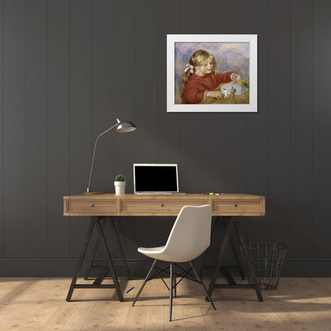 Claude Renoir Playing White Modern Wood Framed Art Print by Renoir, Pierre-Auguste