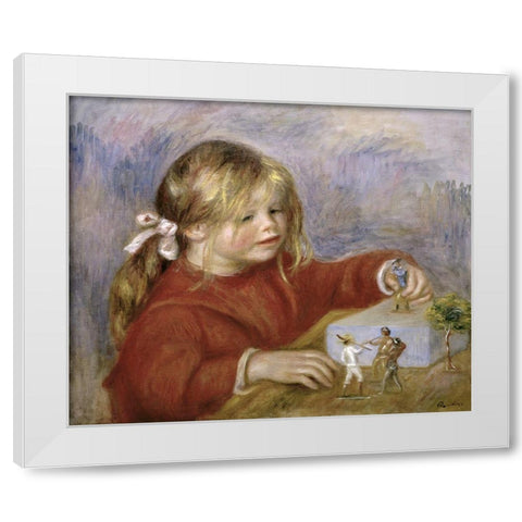 Claude Renoir Playing White Modern Wood Framed Art Print by Renoir, Pierre-Auguste