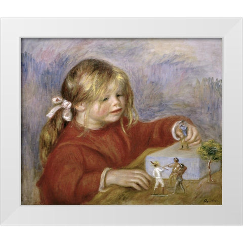 Claude Renoir Playing White Modern Wood Framed Art Print by Renoir, Pierre-Auguste