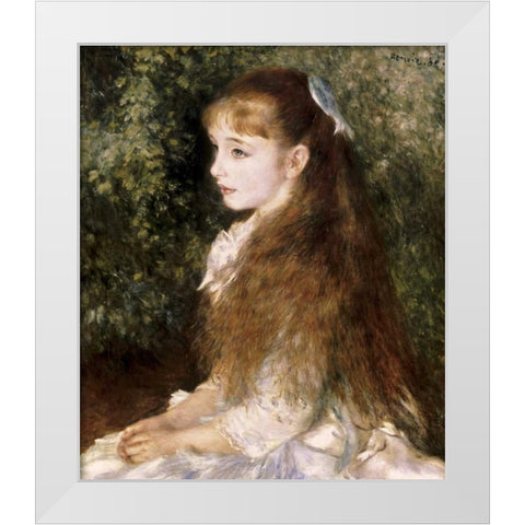 Irene Cahen DAnvers White Modern Wood Framed Art Print by Renoir, Pierre-Auguste