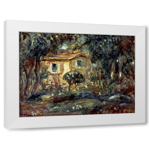 Landscape White Modern Wood Framed Art Print by Renoir, Pierre-Auguste
