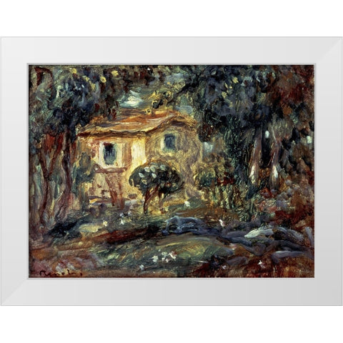 Landscape White Modern Wood Framed Art Print by Renoir, Pierre-Auguste