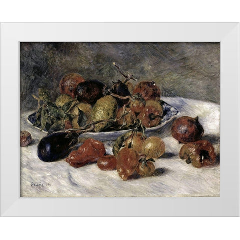 Mediterranean Fruits White Modern Wood Framed Art Print by Renoir, Pierre-Auguste