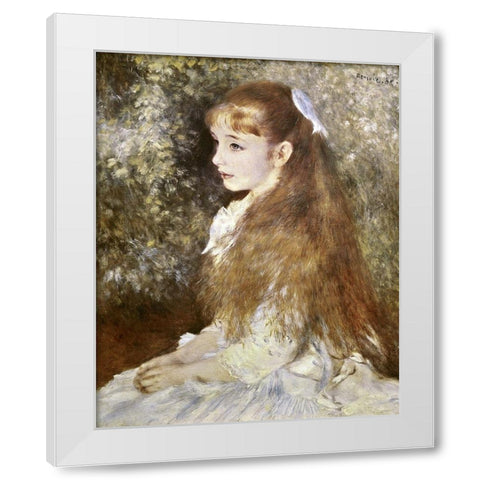 Mlle Irene Cahen DAnvers White Modern Wood Framed Art Print by Renoir, Pierre-Auguste