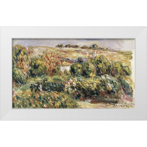 Paysage de Provence White Modern Wood Framed Art Print by Renoir, Pierre-Auguste