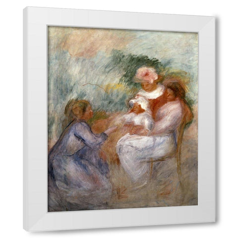 The Family White Modern Wood Framed Art Print by Renoir, Pierre-Auguste
