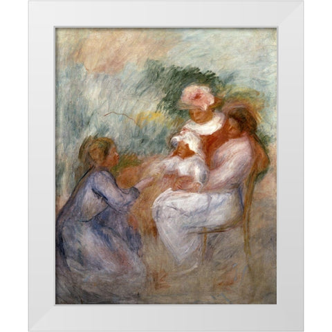 The Family White Modern Wood Framed Art Print by Renoir, Pierre-Auguste