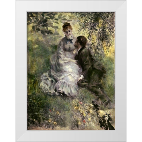 The Lovers White Modern Wood Framed Art Print by Renoir, Pierre-Auguste