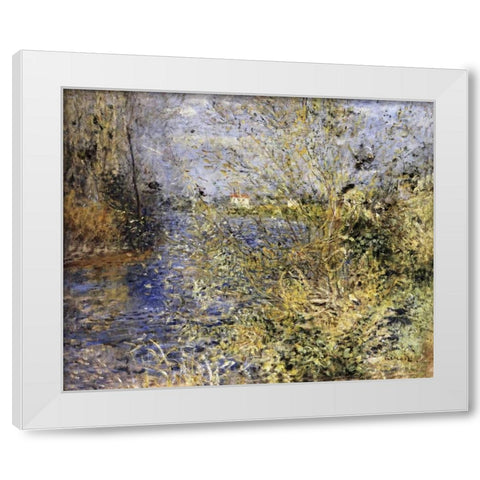 The Seine at Argenteuil White Modern Wood Framed Art Print by Renoir, Pierre-Auguste