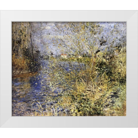 The Seine at Argenteuil White Modern Wood Framed Art Print by Renoir, Pierre-Auguste