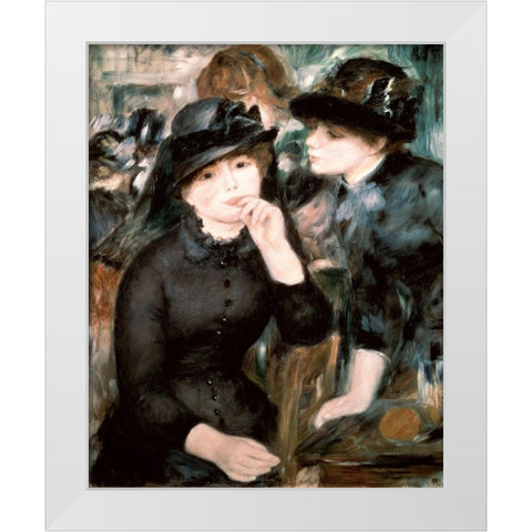 Two Women White Modern Wood Framed Art Print by Renoir, Pierre-Auguste