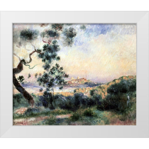 Vue DAntibes White Modern Wood Framed Art Print by Renoir, Pierre-Auguste