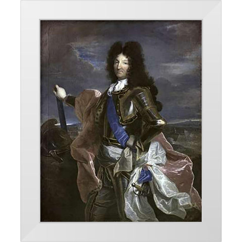 Louis XIV, King of France White Modern Wood Framed Art Print by Rigaud, Hyacinthe