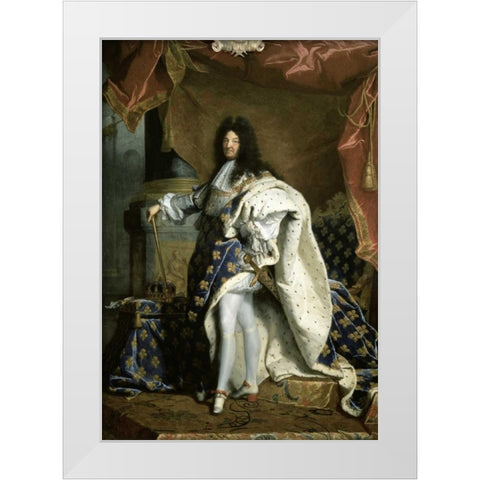 Louis XIV, King of France White Modern Wood Framed Art Print by Rigaud, Hyacinthe