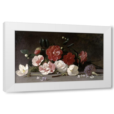 Floral Still Life White Modern Wood Framed Art Print by Robie, Jean-Baptiste