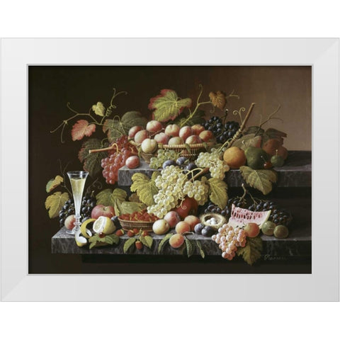 Bountiful Harvest White Modern Wood Framed Art Print by Roesen, Severin