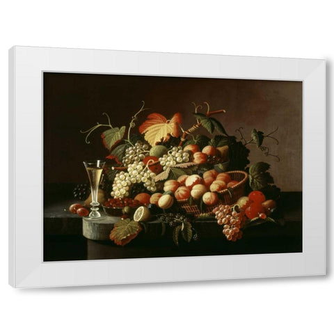 Bountiful Nature White Modern Wood Framed Art Print by Roesen, Severin