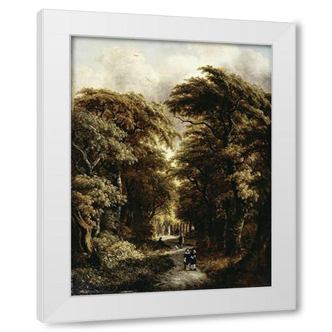 In The Forest White Modern Wood Framed Art Print by Rombouts, Gillis