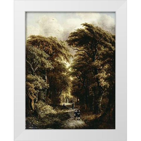 In The Forest White Modern Wood Framed Art Print by Rombouts, Gillis