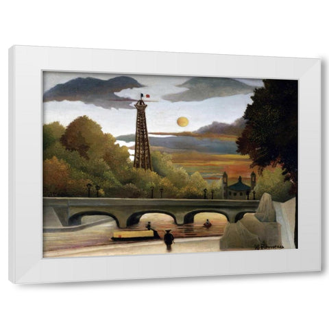 The Eiffel Tower White Modern Wood Framed Art Print by Rousseau, Henri