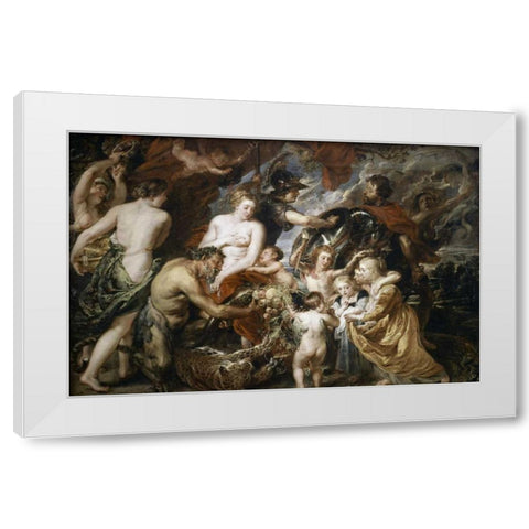 Peace and War White Modern Wood Framed Art Print by Rubens, Peter Paul