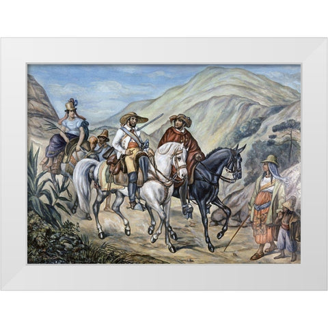 Residents of Minas Gerais White Modern Wood Framed Art Print by Rugendas, Juan Mauricio