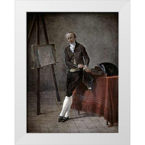 Artist Portrait White Modern Wood Framed Art Print by Sablet, Jacques Henri