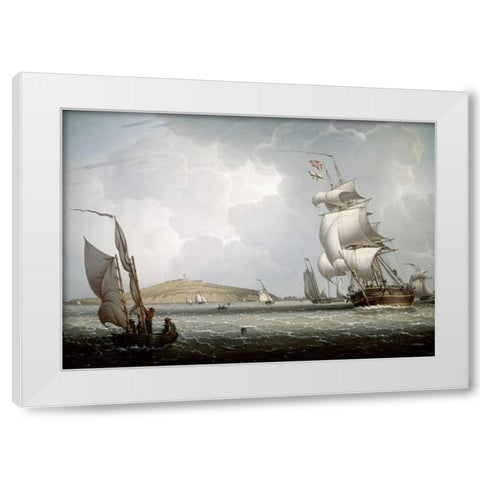 Boston Harbor White Modern Wood Framed Art Print by Salmon, Robert