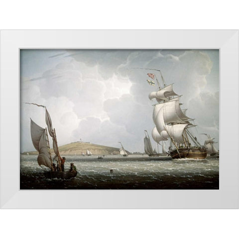 Boston Harbor White Modern Wood Framed Art Print by Salmon, Robert