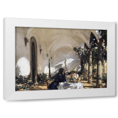 Breakfast in the Loggia White Modern Wood Framed Art Print by Sargent, John Singer