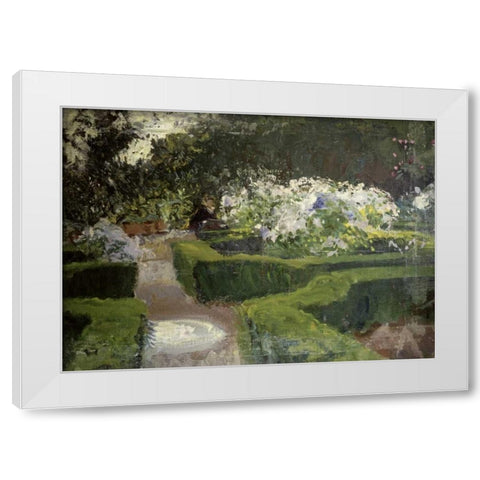 Garden at Granada White Modern Wood Framed Art Print by Sargent, John Singer