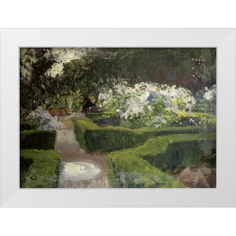 Garden at Granada White Modern Wood Framed Art Print by Sargent, John Singer
