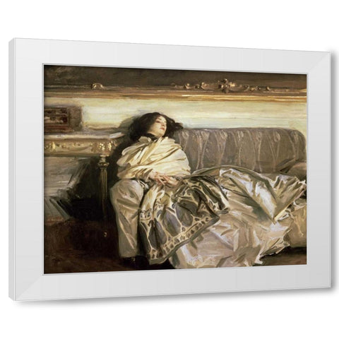 Repose White Modern Wood Framed Art Print by Sargent, John Singer