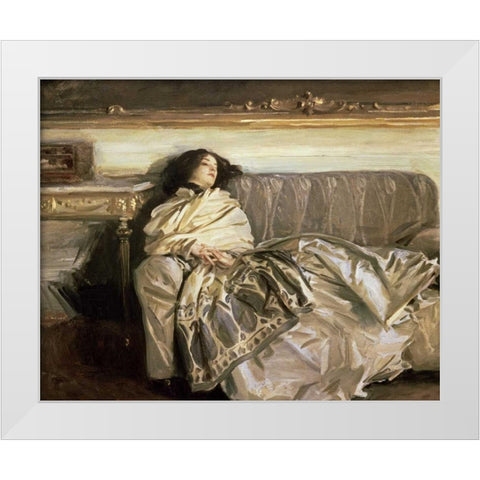Repose White Modern Wood Framed Art Print by Sargent, John Singer