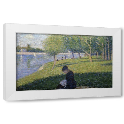 Study for A Sunday on La Grande Jatte II White Modern Wood Framed Art Print by Seurat, Georges