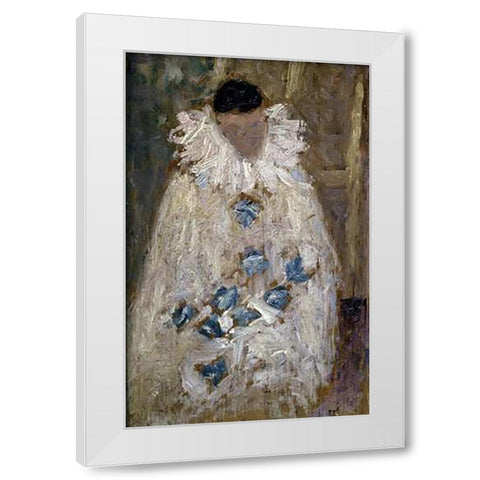 The Painter Aman-Jean as a Clown White Modern Wood Framed Art Print by Seurat, Georges