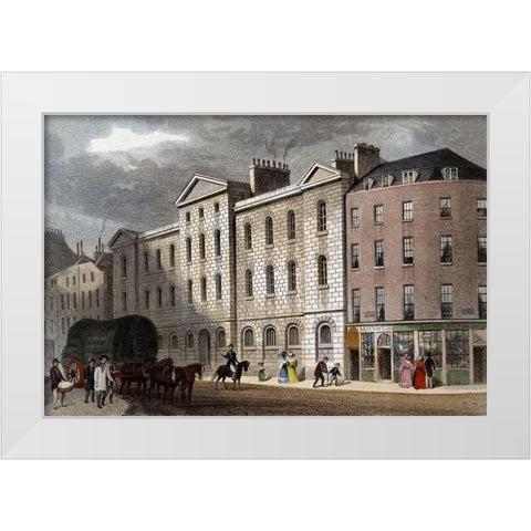 Compter Giltspur Street White Modern Wood Framed Art Print by Shepherd, Thomas Hosmer