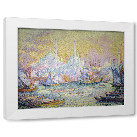 Istanbul White Modern Wood Framed Art Print by Signac, Paul
