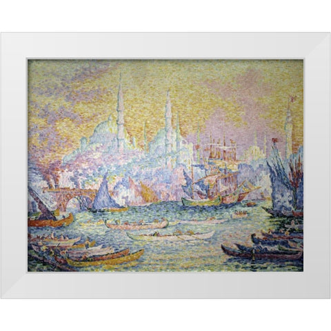 Istanbul White Modern Wood Framed Art Print by Signac, Paul