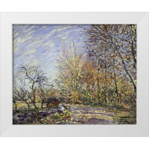 Outskirts of the Fontainbleau Forest White Modern Wood Framed Art Print by Sisley, Alfred